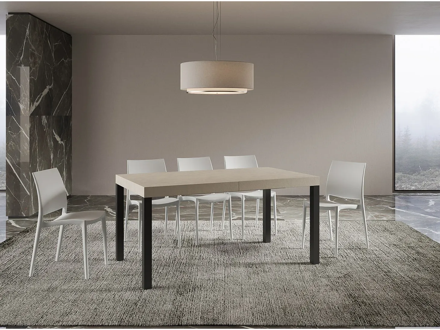 Mesa extensible 160/264x90 cm Everyday cachemira patas antracita