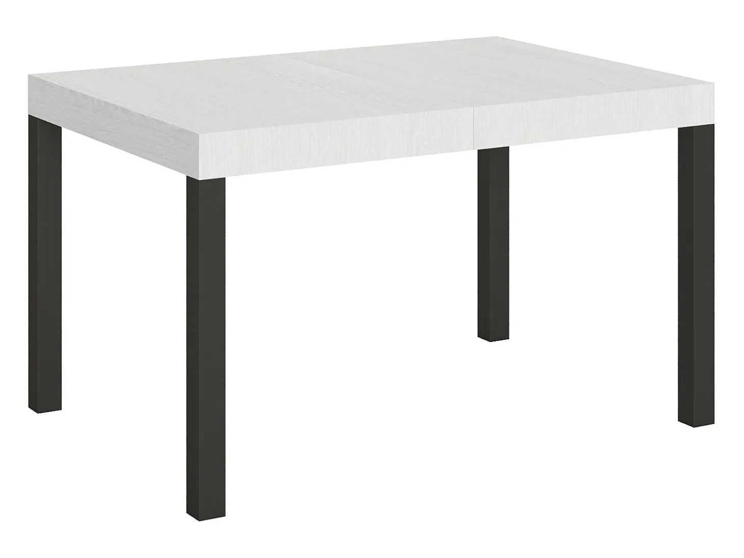 Mesa extensible 140/400x90 cm Everyday fresno blanco patas antracita
