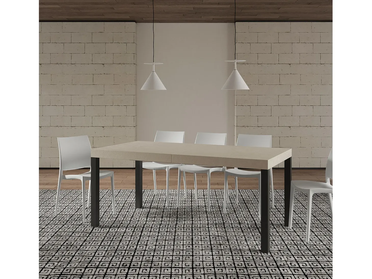 Mesa extensible 180/284x90 cm Everyday cachemira patas antracita