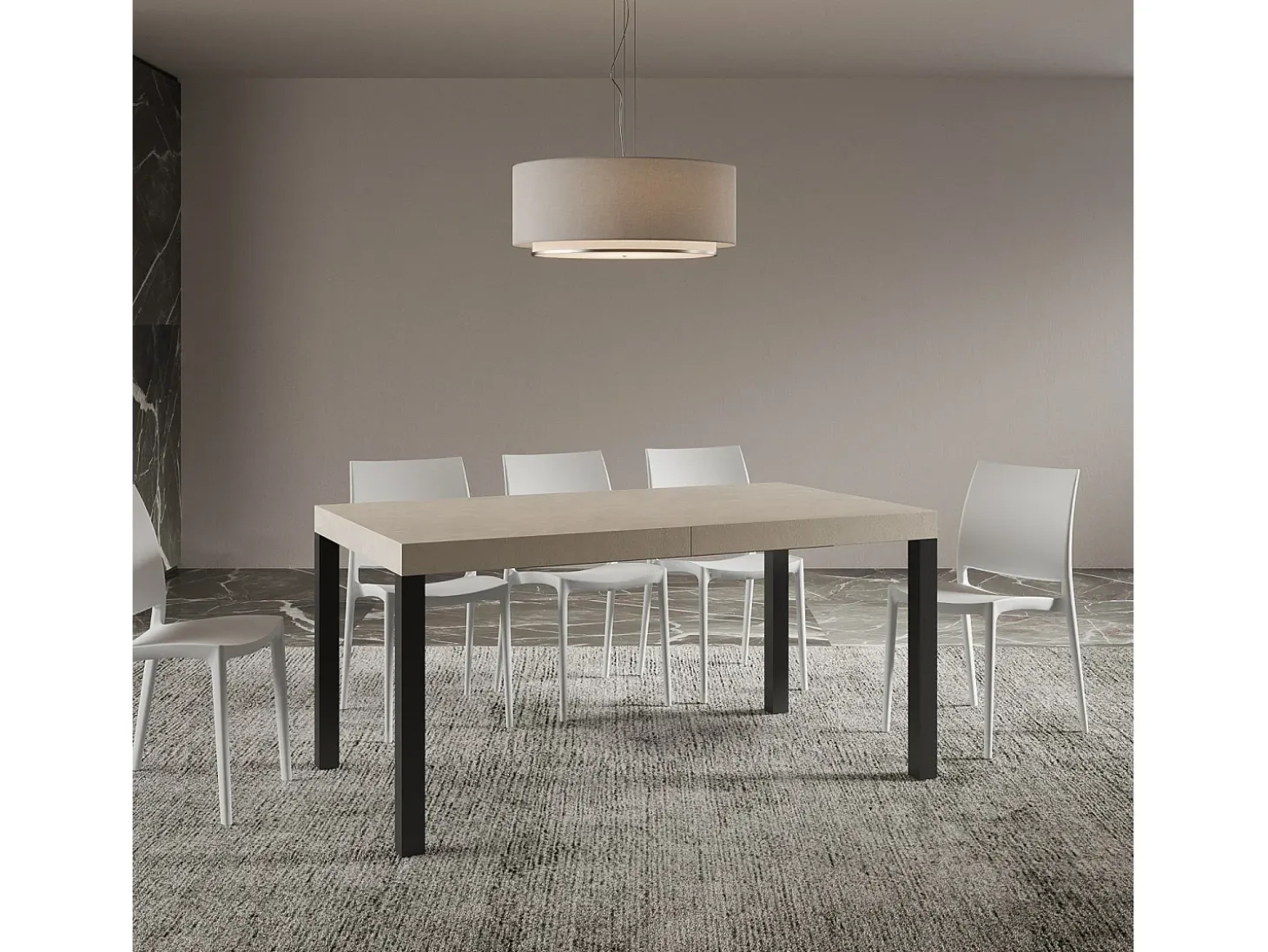 Mesa extensible 160/420x90 cm Everyday cachemira patas antracita