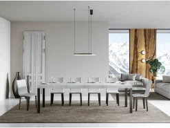 Mesa extensible 90x140/400 cm Everyday Premium Fresno Blanco estructura Antracita