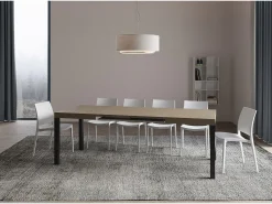 Mesa extensible 80x120/204 cm Everyday Gris Paloma estructura Antracita