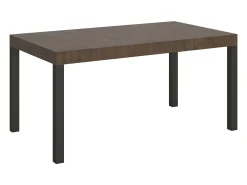Mesa extensible 160/244x80 cm Everyday nogal patas antracita