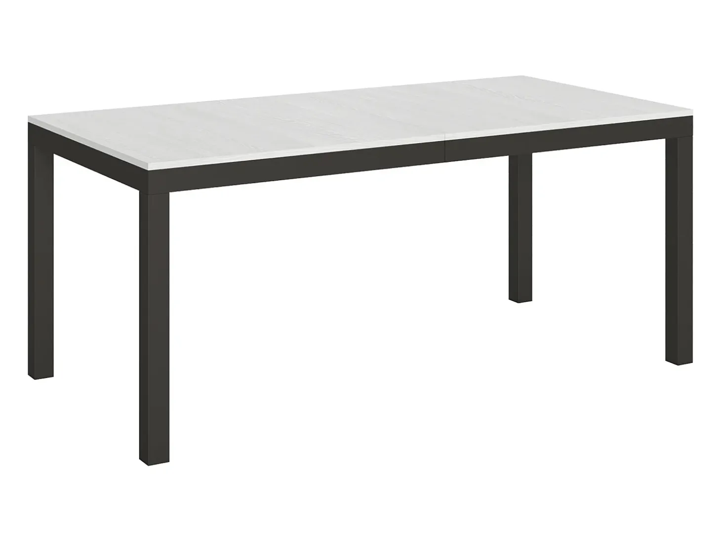 Mesa extensible 180/440x90 cm Everyday Evolution fresno blanco estructura et patas antracita