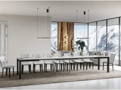 Mesa extensible 180/440x90 cm Everyday Evolution fresno blanco estructura et patas antracita