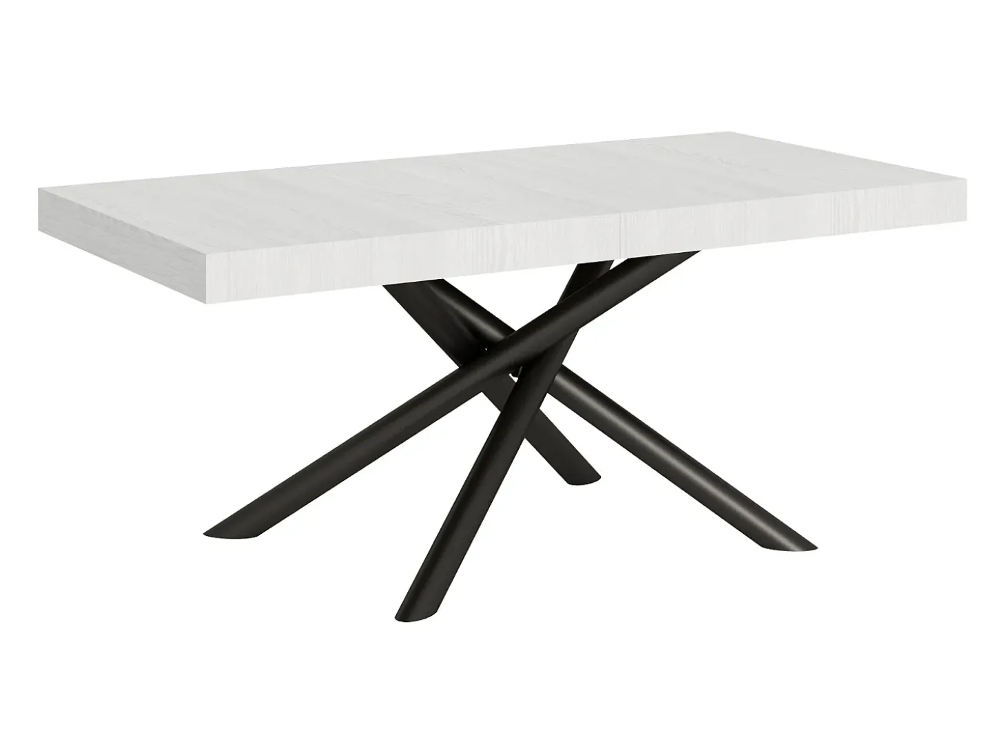 Mesa extensible 90x200/304 cm Famas Fresno Blanco estructura Antracita