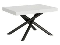 Mesa extensible 90x130/234 cm Famas Fresno Blanco estructura Antracita