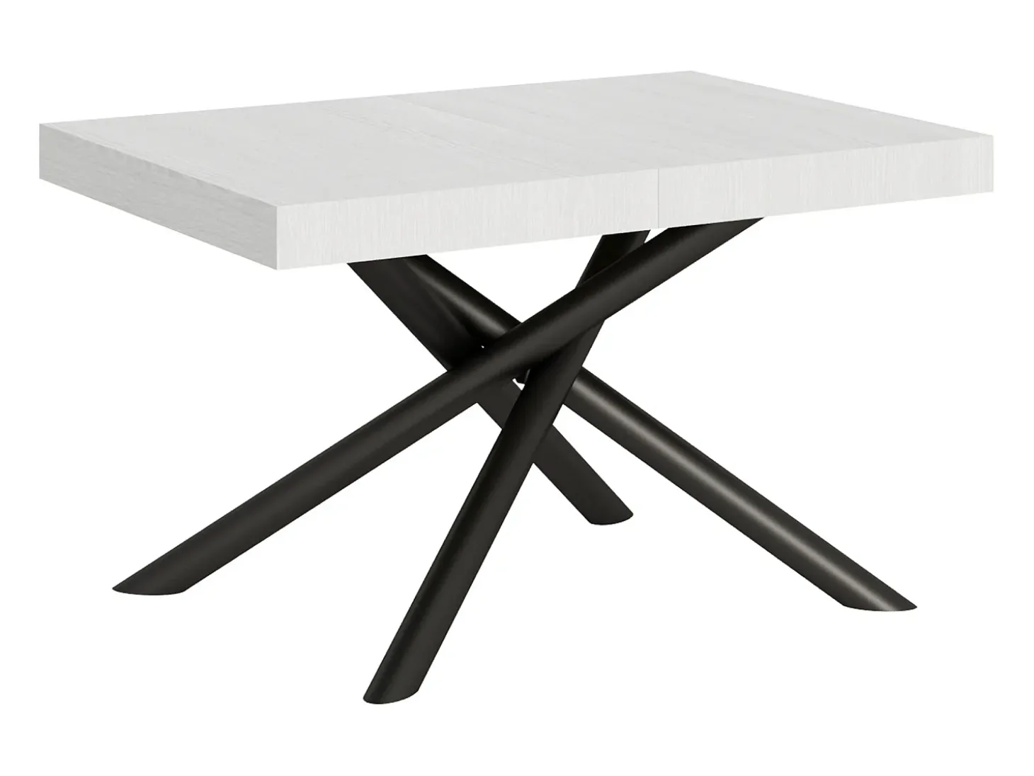 Mesa extensible 90x130/234 cm Famas Fresno Blanco estructura Antracita