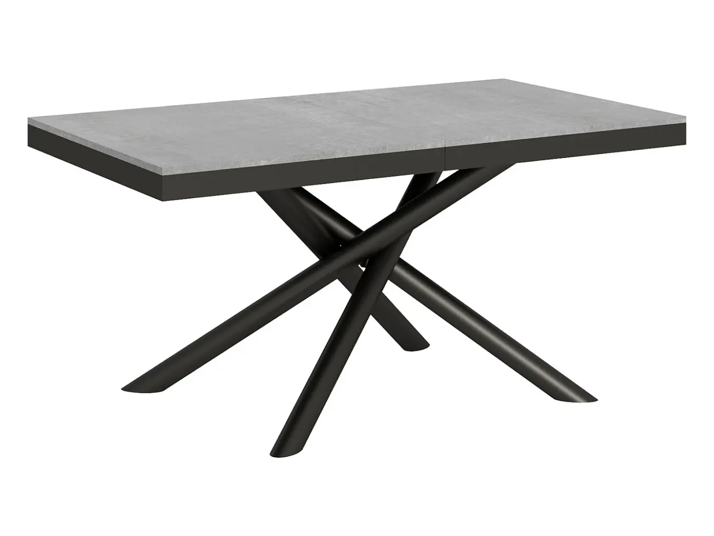 Mesa extensible 90x160/264 cm Famas Evolution Cemento estructura Antracita