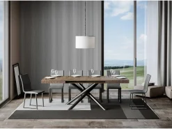 Mesa extensible 90x130/390 cm Famas Nogal estructura Antracita