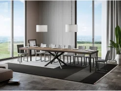 Mesa extensible 90x120/380 cm Famas Nogal patas Antracita