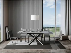 Mesa extensible 90x140/244 cm Famas Cemento estructura Antracita