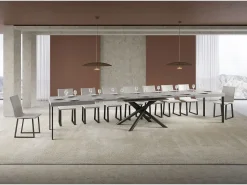 Mesa extensible 90x160/420 cm Famas Cachemira estructura Antracita
