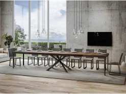 Mesa extensible 90x130/390 cm Famas Premium Nogal estructura Antracita