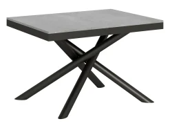 Mesa extensible 90x120/224 cm Famas Evolution Cemento estructura Antracita