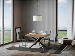 Mesa extensible 90x130/390 cm Famas Premium Roble Natural estructura Antracita