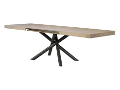 Mesa extensible 90x130/390 cm Famas Premium Roble Natural estructura Antracita