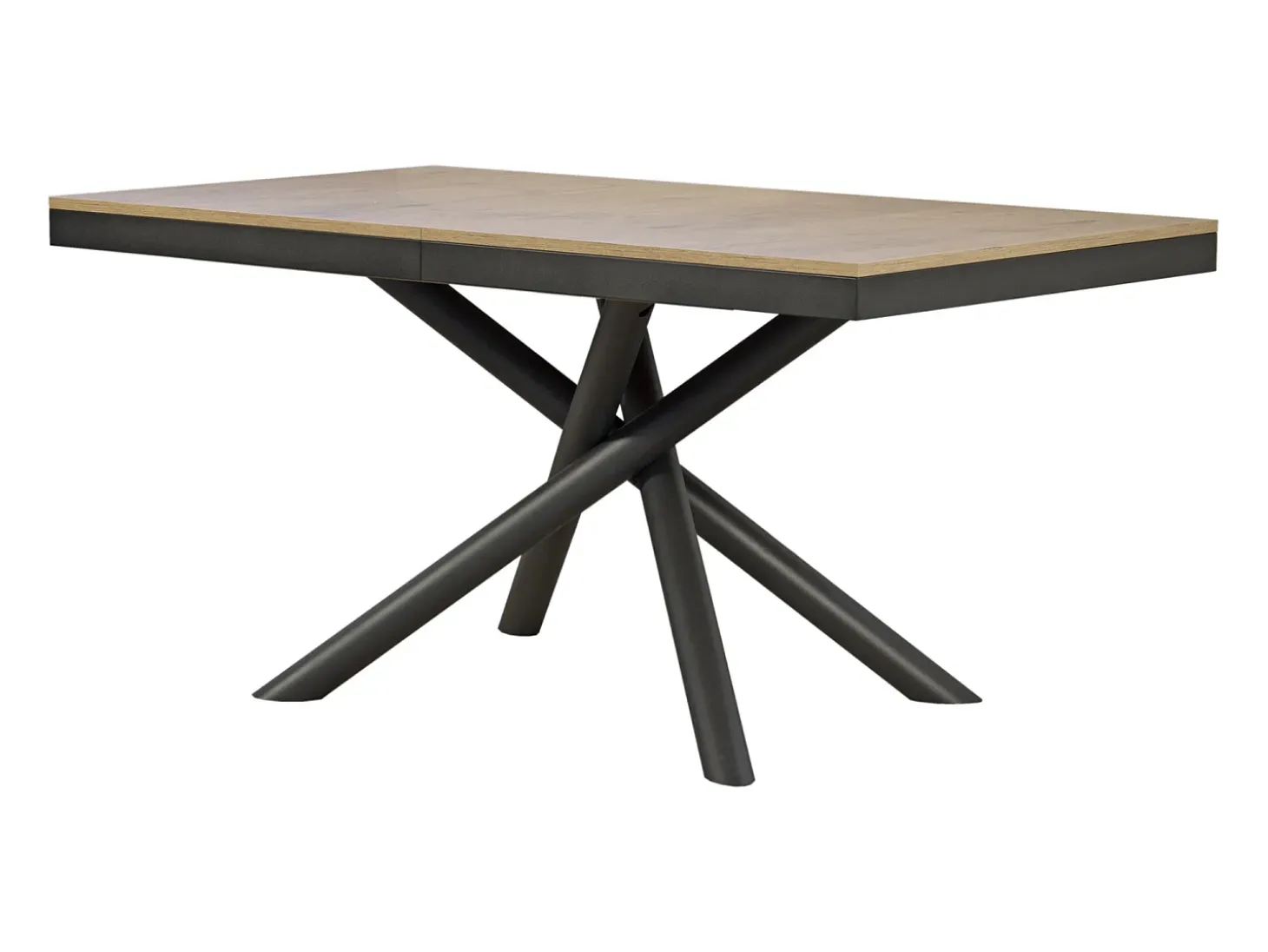 Mesa extensible 90x180/440 cm Famas Evolution Roble Natural estructura Antracita