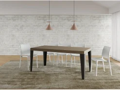 Mesa extensible 90x180/284 cm Flame Premium gris paloma patas antracita