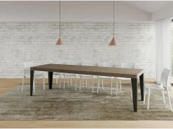 Mesa extensible 90x180/284 cm Flame Premium gris paloma patas antracita