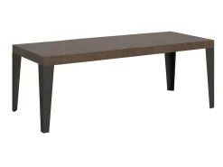 Mesa extensible 180/284x90 cm Flame Premium nogal patas antracita