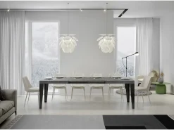 Mesa extensible 180/284x90 cm Flame cemento patas antracita