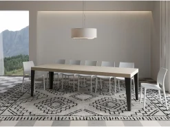 Mesa extensible 90x160/264 cm Flame Premium gris paloma patas antracita