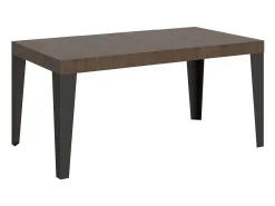 Mesa extensible 140/244x90 cm Flame Premium nogal patas antracita