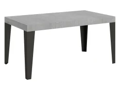 Mesa extensible 160/420x90 cm Flame cemento patas antracita
