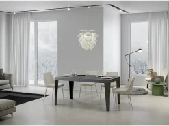 Mesa extensible 160/420x90 cm Flame cemento patas antracita