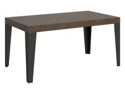 Mesa extensible 160/244x80 cm Flame nogal patas antracita