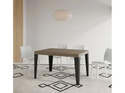 Mesa extensible 90x140/244 cm Flame Premium gris paloma patas antracita