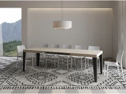 Mesa extensible 160/264x90 cm Flame cachemira patas antracita