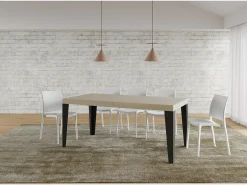 Mesa extensible 90x200/460 cm Flame Premium cachemira patas antracita