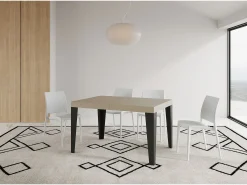 Mesa extensible 90x140/244 cm Flame Premium Cachemira patas antracita
