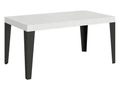 Mesa extensible 160/244x80 cm Flame fresno blanco patas antracita