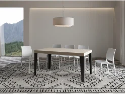 Mesa extensible 160/420x90 cm Flame cachemira patas antracita