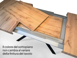 Mesa extensible 120/380x90 cm Flame Premium roble natural con patas antracita