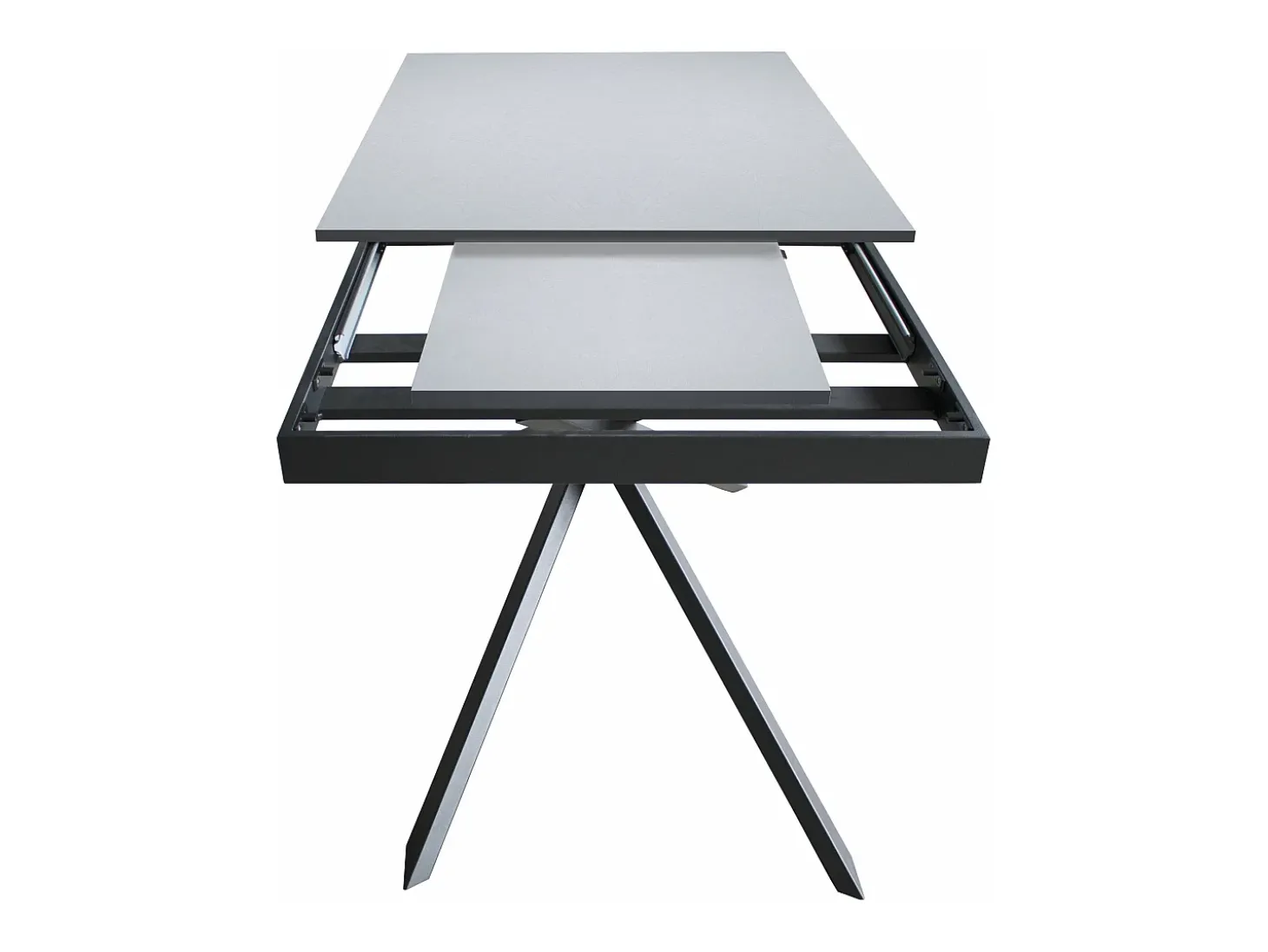 Mesa extensible 90x120/180 cm Ganty Cemento - Canto antracita Estructura antracita