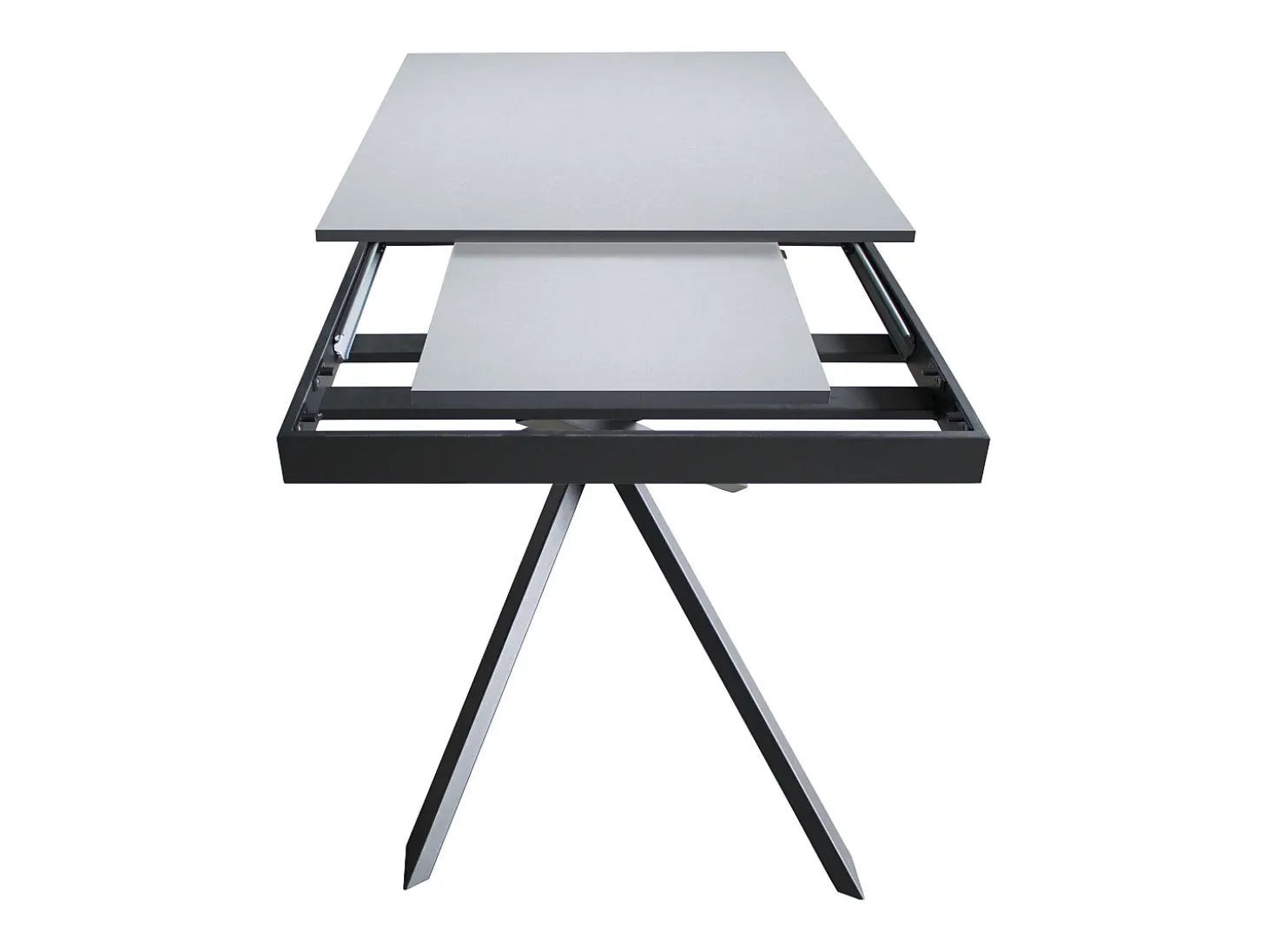 Mesa extensible 90x120/180 cm Ganty Antracita Spatolato - Canto antracita Estructura antracita