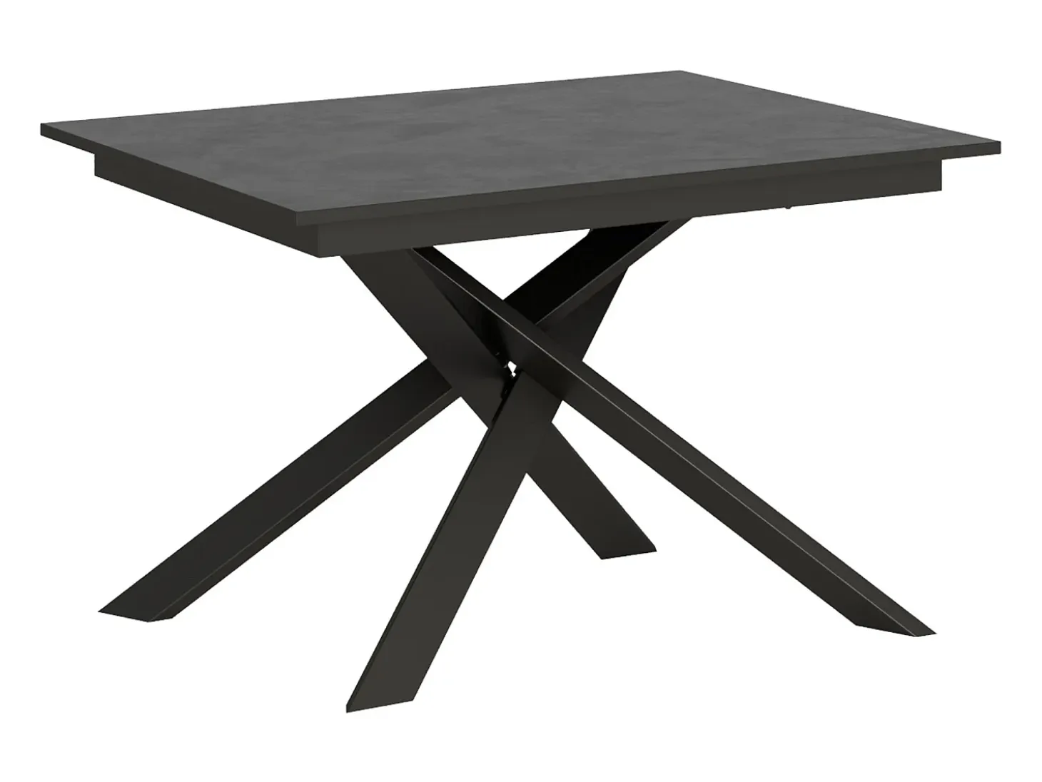 Mesa extensible 90x120/180 cm Ganty Antracita Spatolato - Canto antracita Estructura antracita