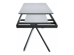 Mesa extensible 90x160/220 cm Ganty Fresno Blanco - canto del mismo color que la estructura Antracita