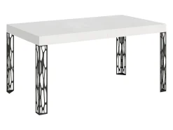 Mesa extensible 80x160/244 cm Ghibli Fresno Blanco estructura Antracita