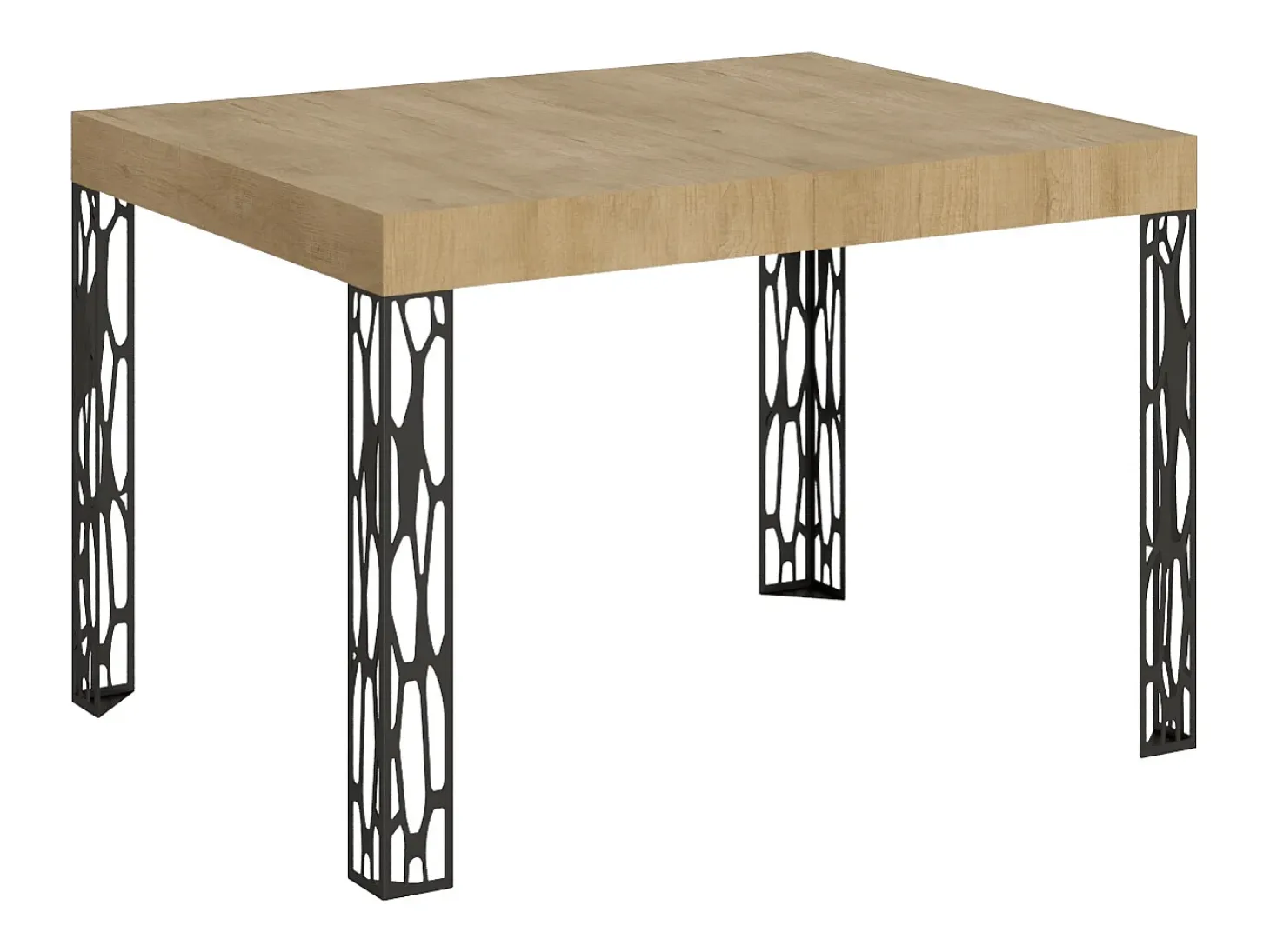 Mesa extensible 80x120/204 cm Ghibli Roble Natural estructura Antracita