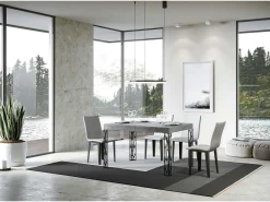 Mesa extensible 90x140/244 cm Ghibli Cemento estructura Antracita