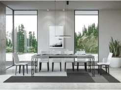 Mesa extensible 90x140/244 cm Ghibli Cemento estructura Antracita