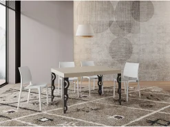 Mesa extensible 90x140/244 cm Karamay Premium cachemira patas antracita