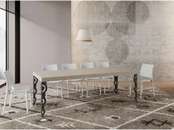 Mesa extensible 90x140/244 cm Karamay Premium cachemira patas antracita