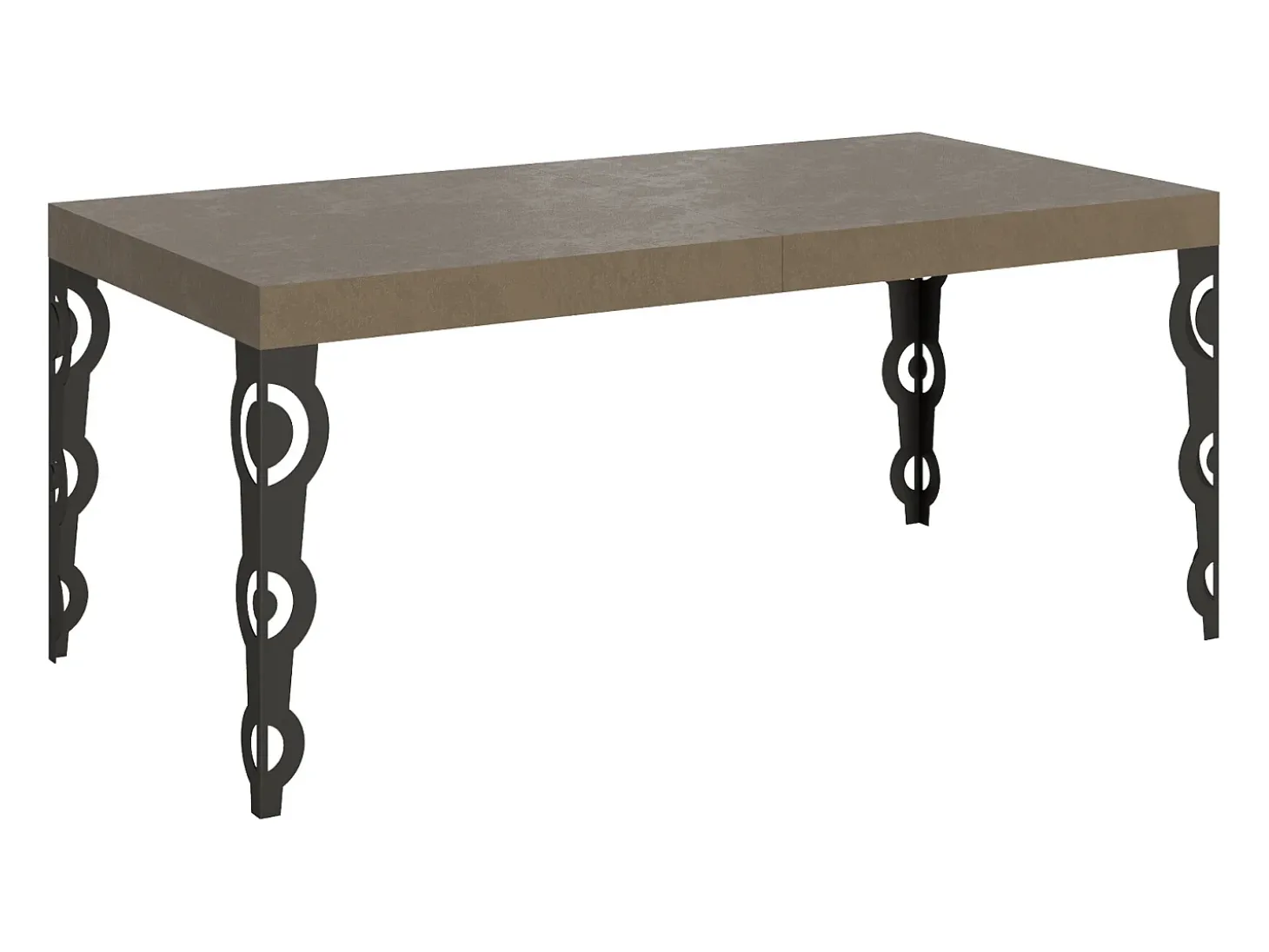 Mesa extensible 90x200/304 cm Karamay gris paloma patas antracita