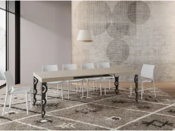 Mesa extensible 140/400x90 cm Karamay cachemira patas antracita